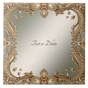 Gold Ornate Frame Ceramic Tile