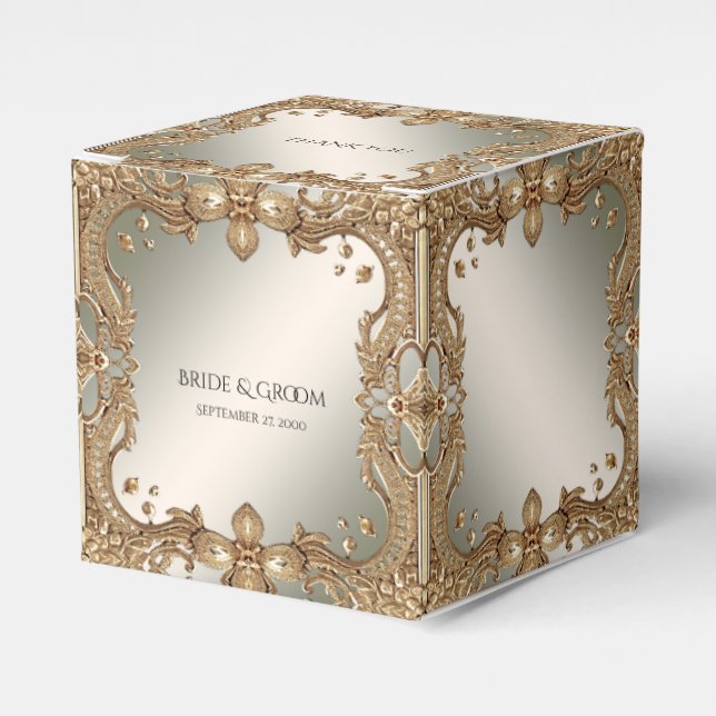 Gold Ornate Frame Favour Box (Front Side)