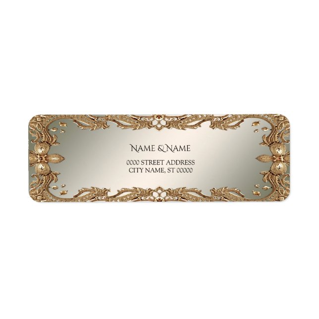 Gold Ornate Frame Return Address Label (Front)
