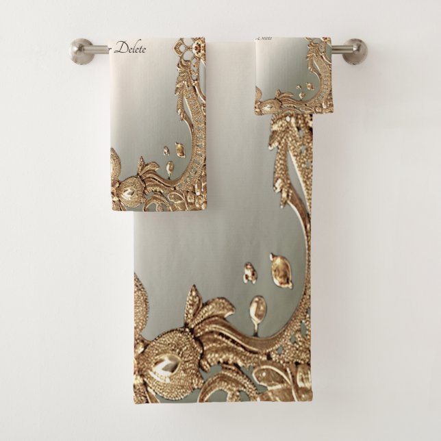 Gold Ornate Frame Towel Set (Insitu)