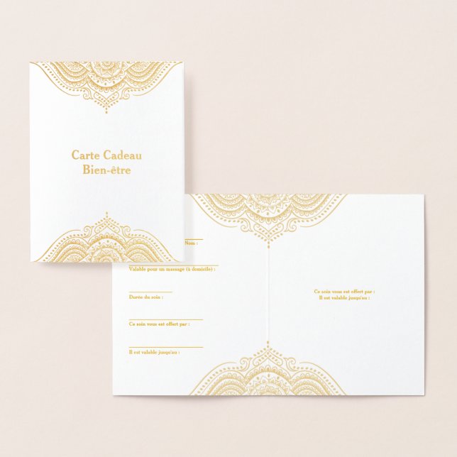 Gold ornate mandala foil card (Display)