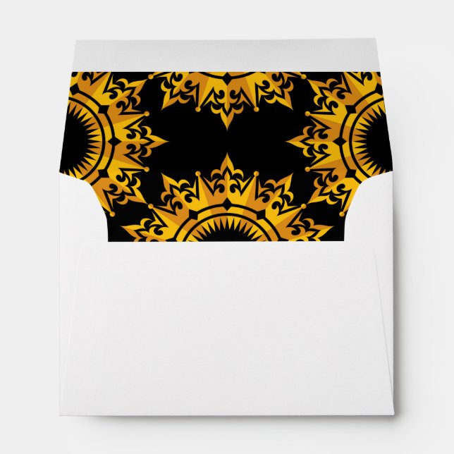 Gold Ornate Modular Patterns Envelope (Back (Bottom))