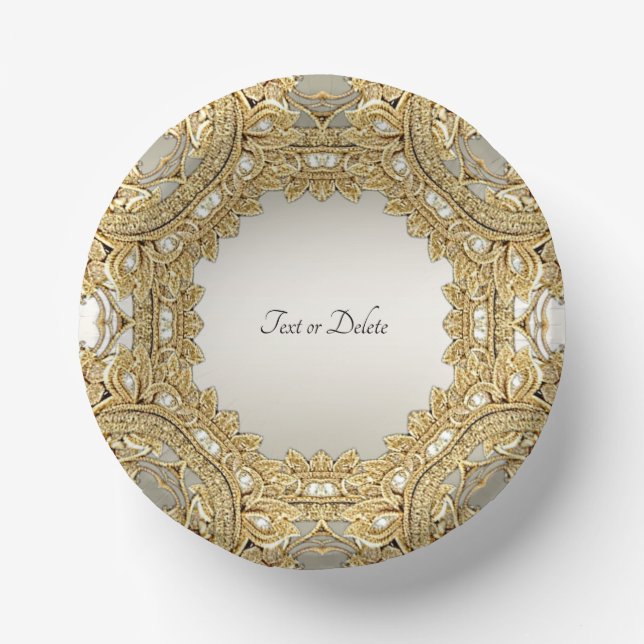 Gold Ornate Paper Bowls Paper Plate (Front)