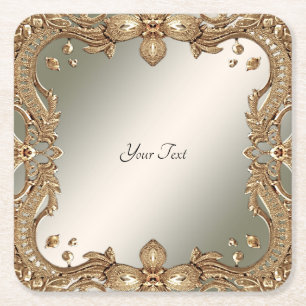 Gold Ornate Paper Coaster