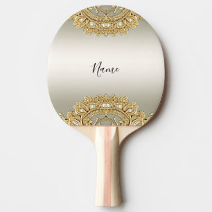Gold Ornate Ping Pong Paddle