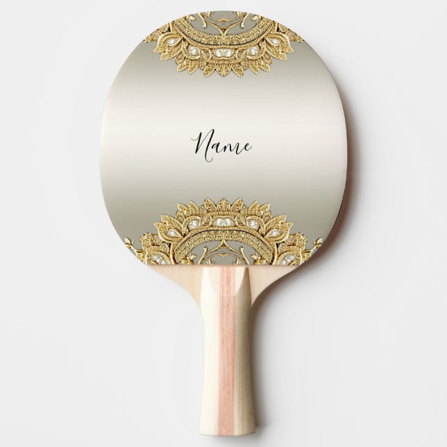 Gold Ornate Ping Pong Paddle (Front)