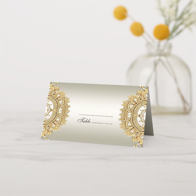 Gold Ornate Place Card (Front)