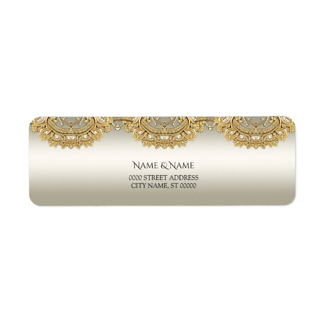 Gold Ornate Return Address Label (Front)