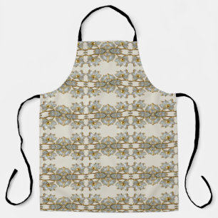 Gold Ornate White Floral Apron