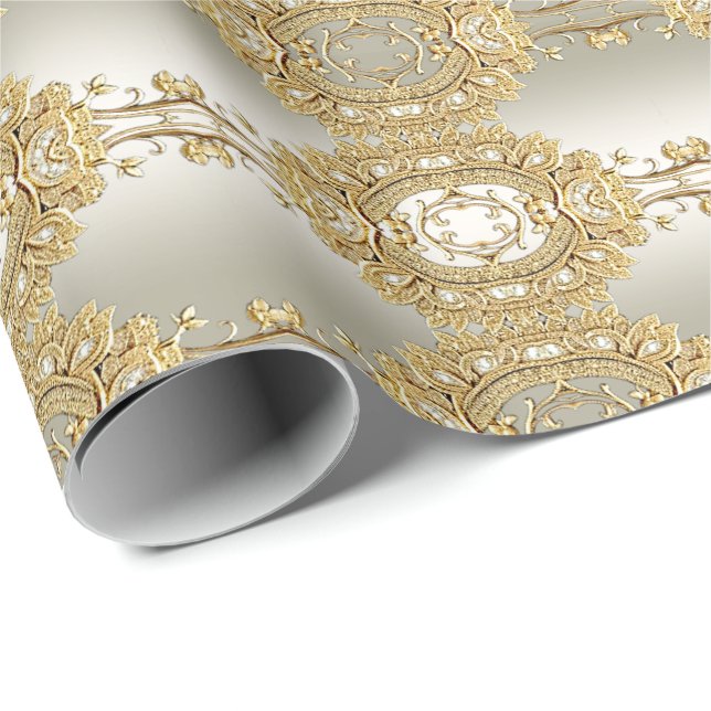 Gold Ornate Wrapping Paper (Roll Corner)