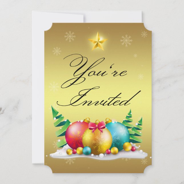 Gold Ornimental, Your Custom 5" x 7" Invitations (Front)