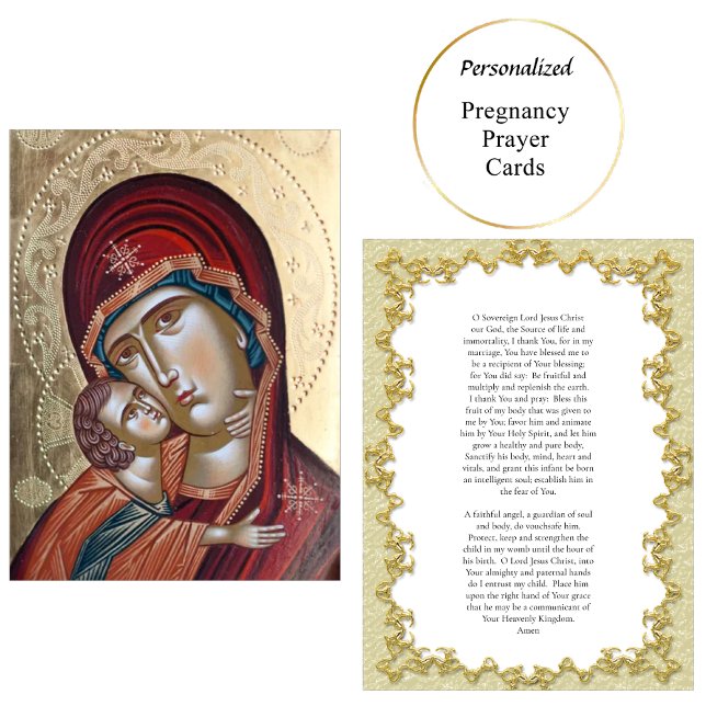 Gold Orthodox Christian Pregnancy Prayer Card (Creator Uploaded)