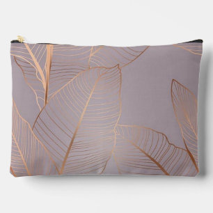 Gold outlined Leaves Accessory Pouch