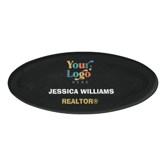 Gold Oval Nametag Epique Realty Name Tag (Front)