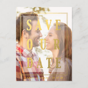 Gold Overlay   Save the Date Postcard