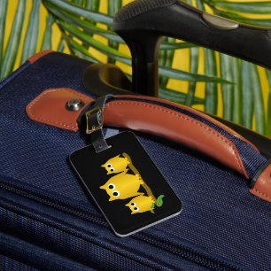 Gold Owls Design Luggage Tag