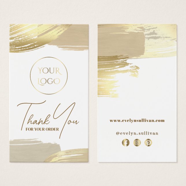 Gold paint brush strokes package insert (Front & Back)