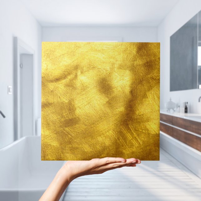 gold paint ceramic tile (gold tile with modern golden paint effect)
