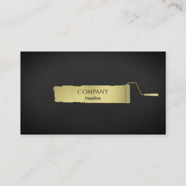 Gold Paint Roller Business Card (Front)