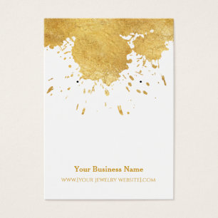 Gold Paint Splash Earring Display Card