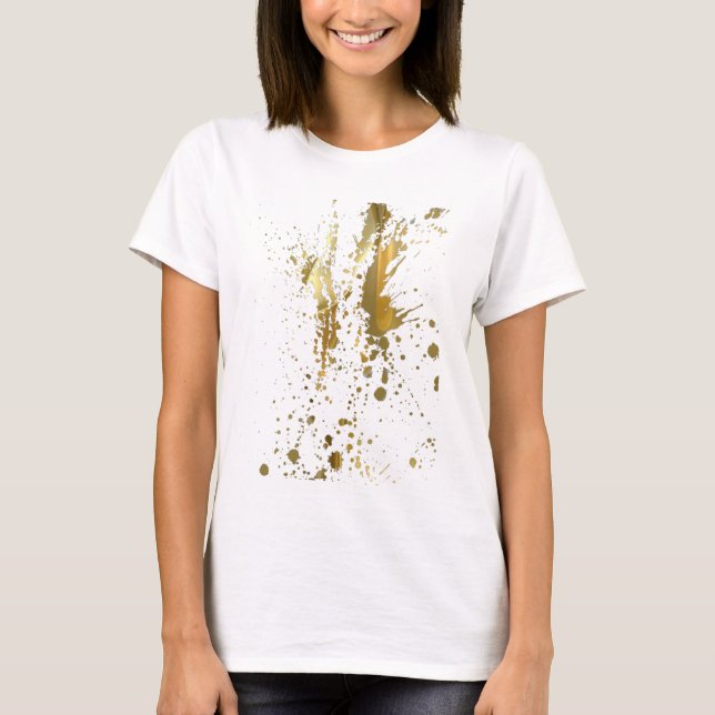 Gold Paint Splatter T-Shirt (Front)