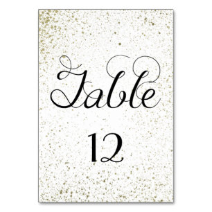 Gold Paint Splatter table number