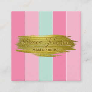 Gold Paint Stroke Colourful Stripes - Business Car Square Business Card