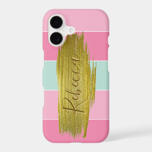 Gold Paint Stroke Colourful Stripes - iPhone Case