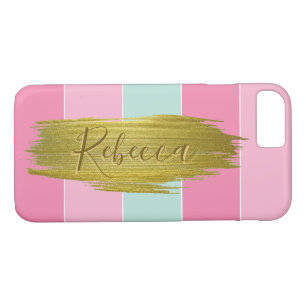Gold Paint Stroke Colourful Stripes - iPhone Case