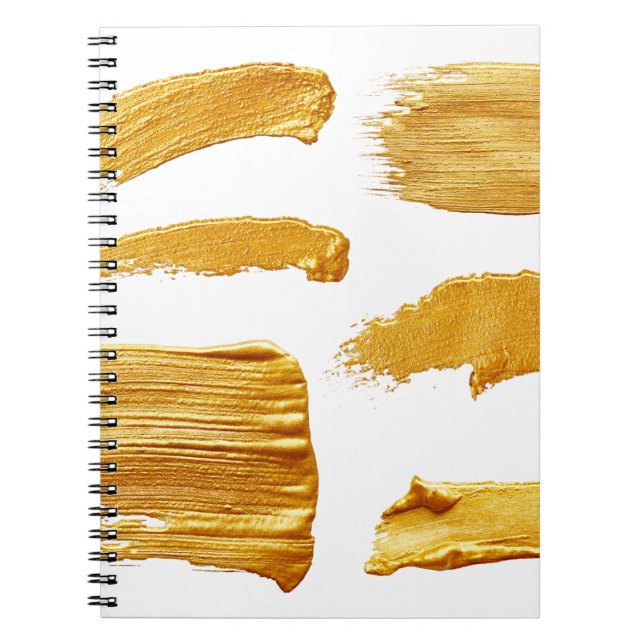 Gold paint strokes thick paint gold notebook (Front)
