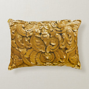 Gold painted,antique wood work,vintage,elegant, decorative cushion