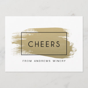 Gold Painted Corporate Holiday Invitation