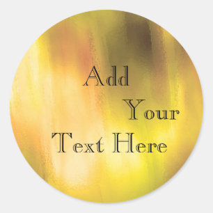 Gold Painted Foil Faux Glitter Customise Classic Round Sticker