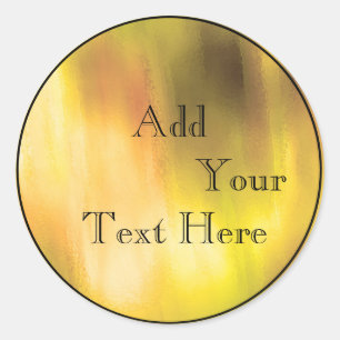 Gold Painted Foil Faux Glitter Customise Classic Round Sticker