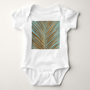 Gold Painted Tropical Palm Pattern Baby Bodysuit