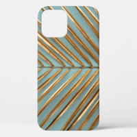 Gold Painted Tropical Palm Pattern