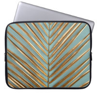 Gold Painted Tropical Palm Pattern