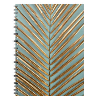 Gold Painted Tropical Palm Pattern Notebook