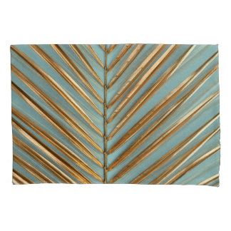 Gold Painted Tropical Palm Pattern Pillowcase
