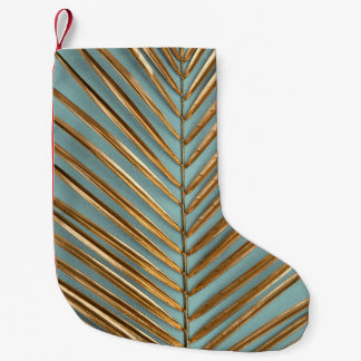 Gold Painted Tropical Palm Pattern Small Christmas Stocking