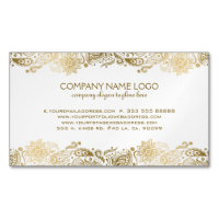 Gold Paisley Lace White Damasks