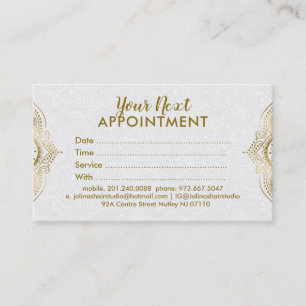 Gold Paisley Mandala Lace Appointment Card