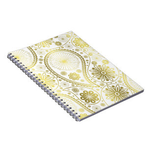 Gold paisley pattern notebook