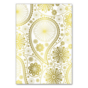 Gold paisley pattern table number