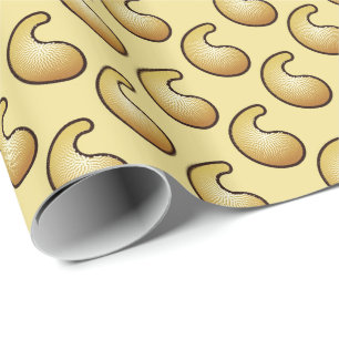 Gold paisley pattern wrapping paper