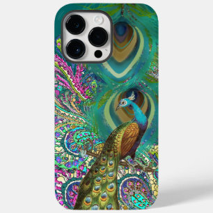 Gold Paisley Peacock & Feather You Choose Colour Case-Mate iPhone 14 Pro Max Case