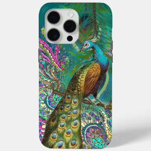 Gold Paisley Peacock & Feathers iPhone 15 Pro Max Case