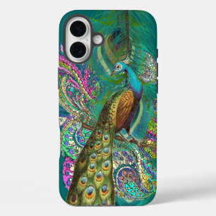 Gold Paisley Peacock & Feathers iPhone Case