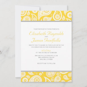 Gold Paisley Wedding Invitations