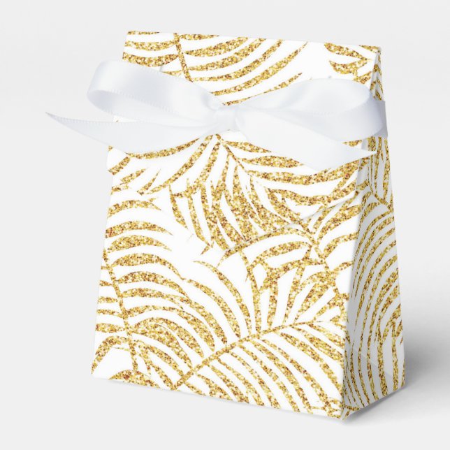 Gold Palm Gift Favour Box (Front Side)